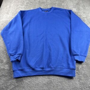 Bayside‎ Mens Sweater  Size 2XL Blue USA Made 100% Cotton Short Sleeves
